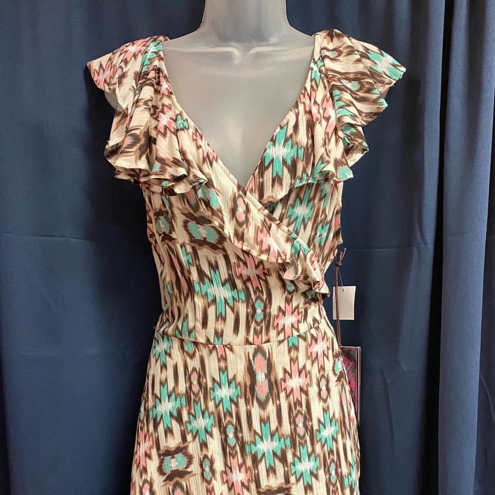 Rock & Roll Cowgirl ladies Aztec print wrap dress.